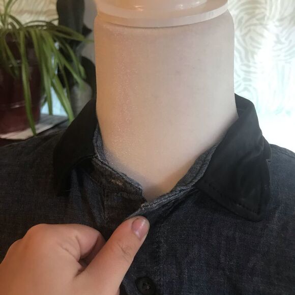 Rag & bone leather trim chambray button down - Picture 5 of 10